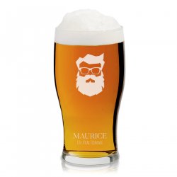 Verre à bière avec gravure pour homme barbu