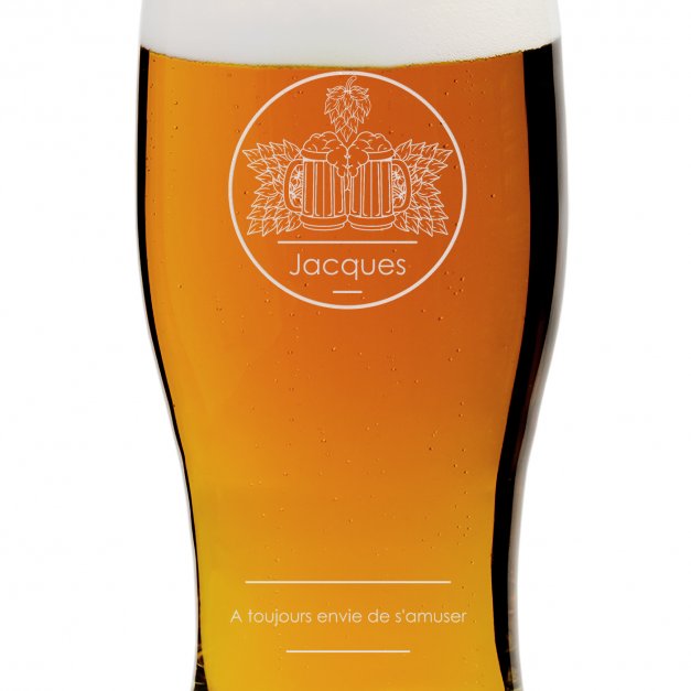 Verre à bière avec gravure pour homme amateur de bière