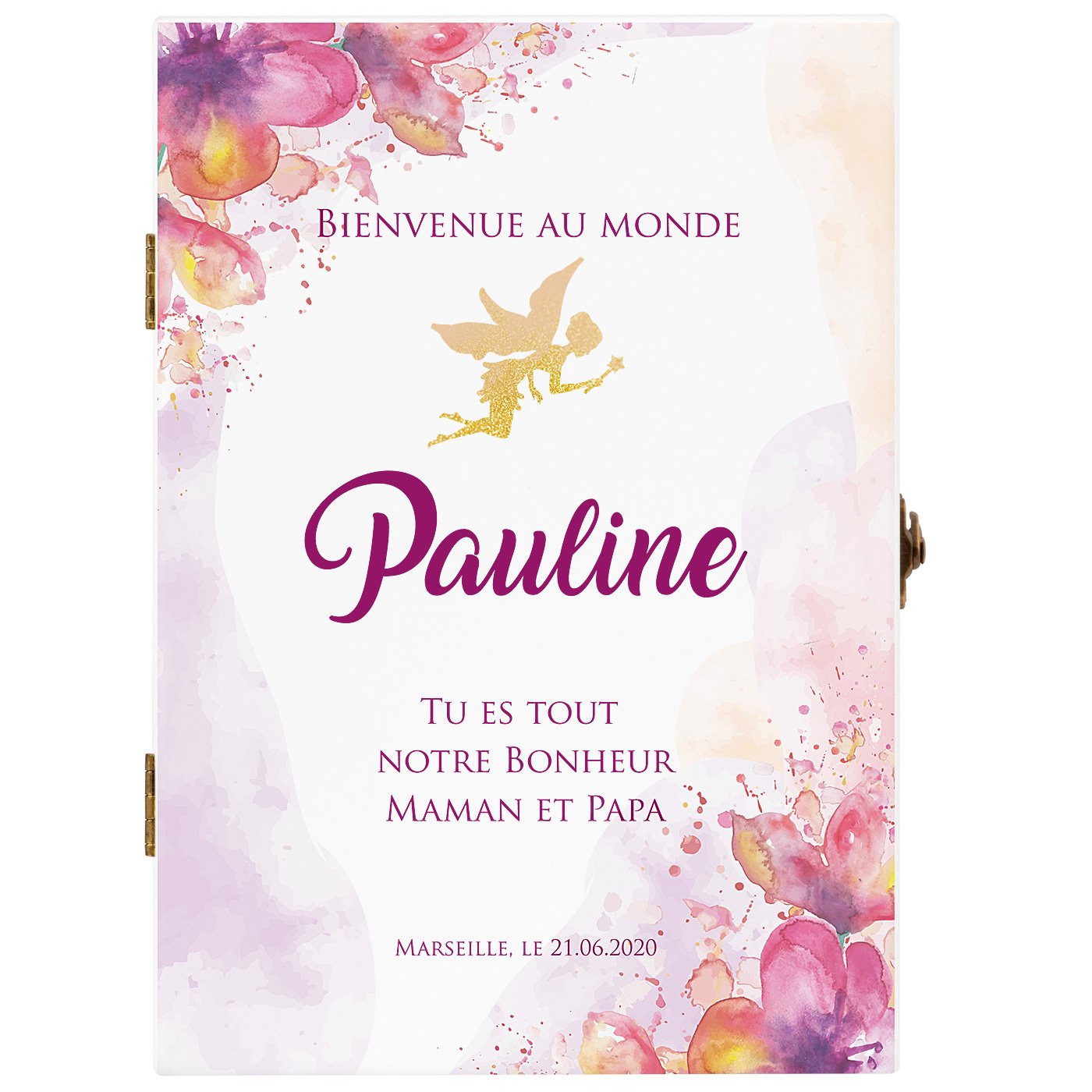 Ensemble de couverts avec prénom gravé pour fille fée naissance
