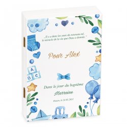 Ensemble de couverts gravés pour garçon baptême