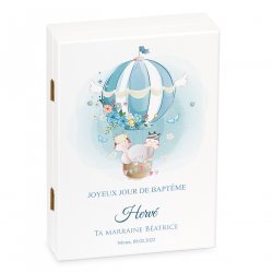 Ensemble de couverts avec étui personnalisés pour garçon baptême animaux