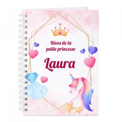 Carnet de notes personnalisé pour fille