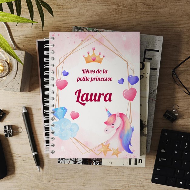 Carnet de notes personnalisé pour fille