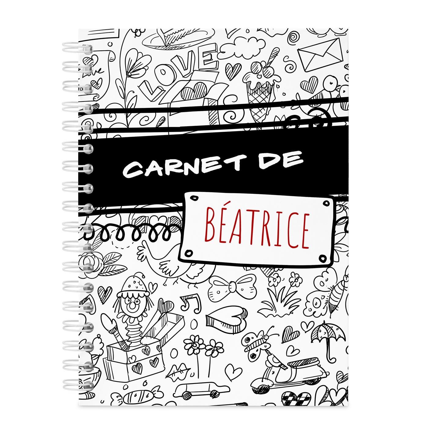 Carnet de notes personnalisé pour filleule