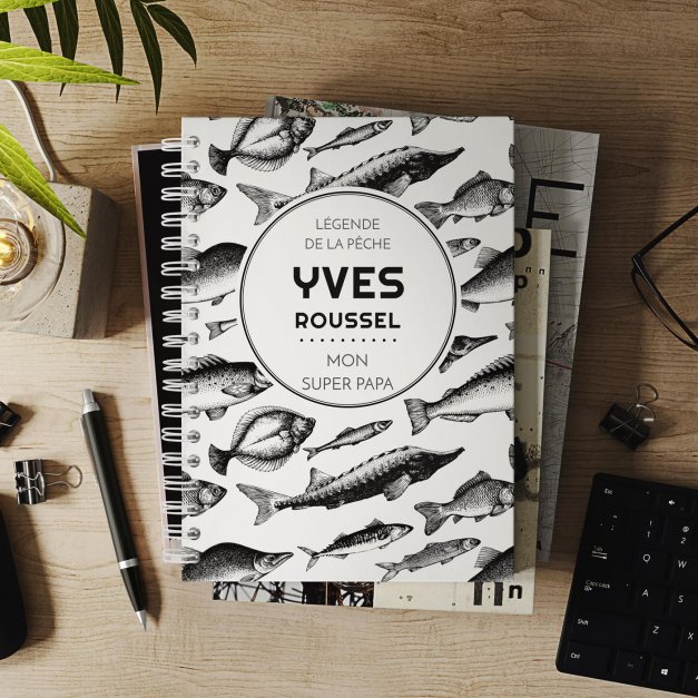 Carnet de notes personnalisé pour pêcheur
