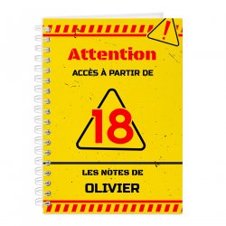 Carnet de notes personnalisé pour copain pour ses 18 ans