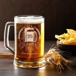 Chope en verre à bière avec gravure pour lui pour anniversaire
