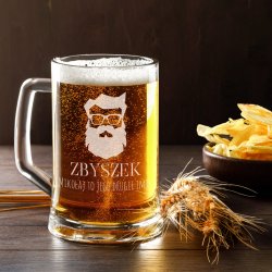 Chope en verre à bière avec gravure pour homme testeur de bière