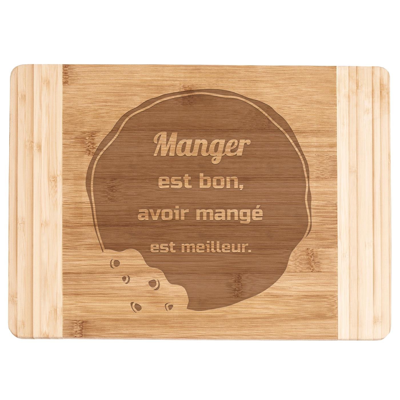Planche à découper en bois de bambou personnalisée pour l'anniversaire d'une collègue