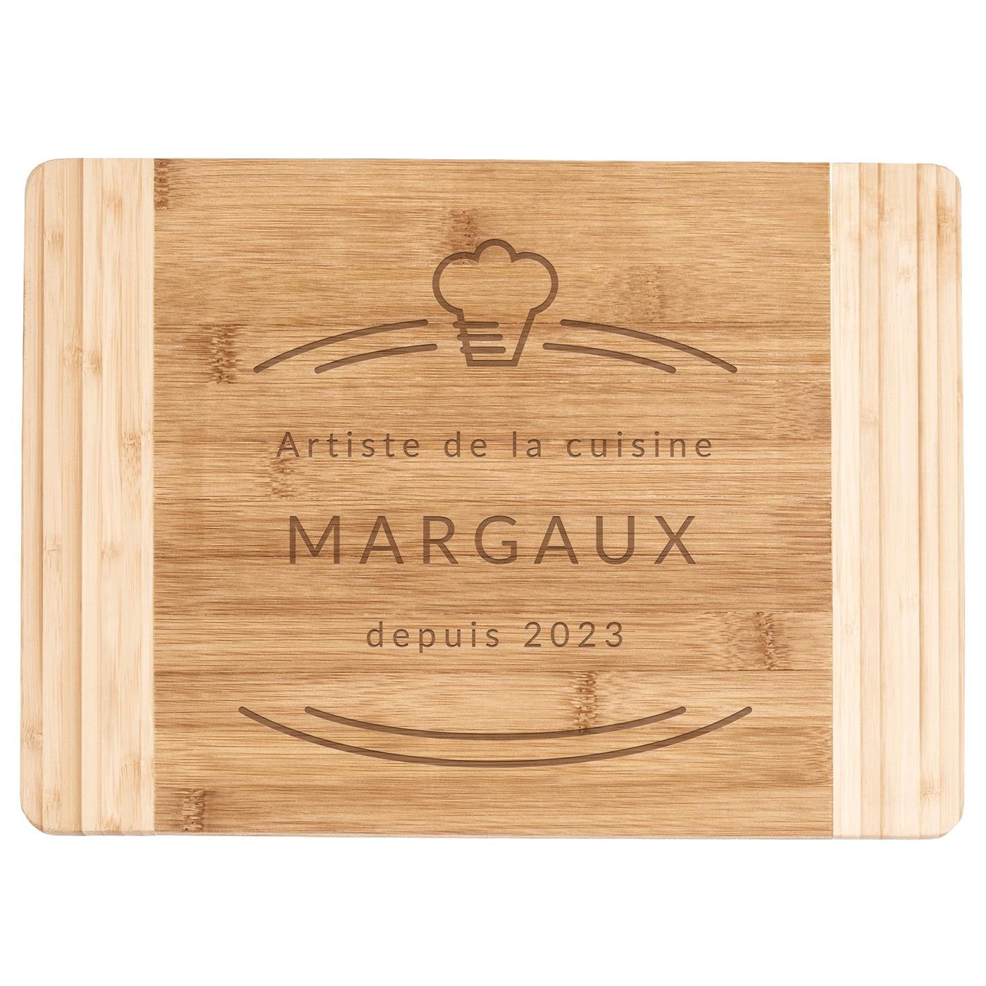 Planche à découper en bois de bambou personnalisée pour l'anniversaire d'une copine