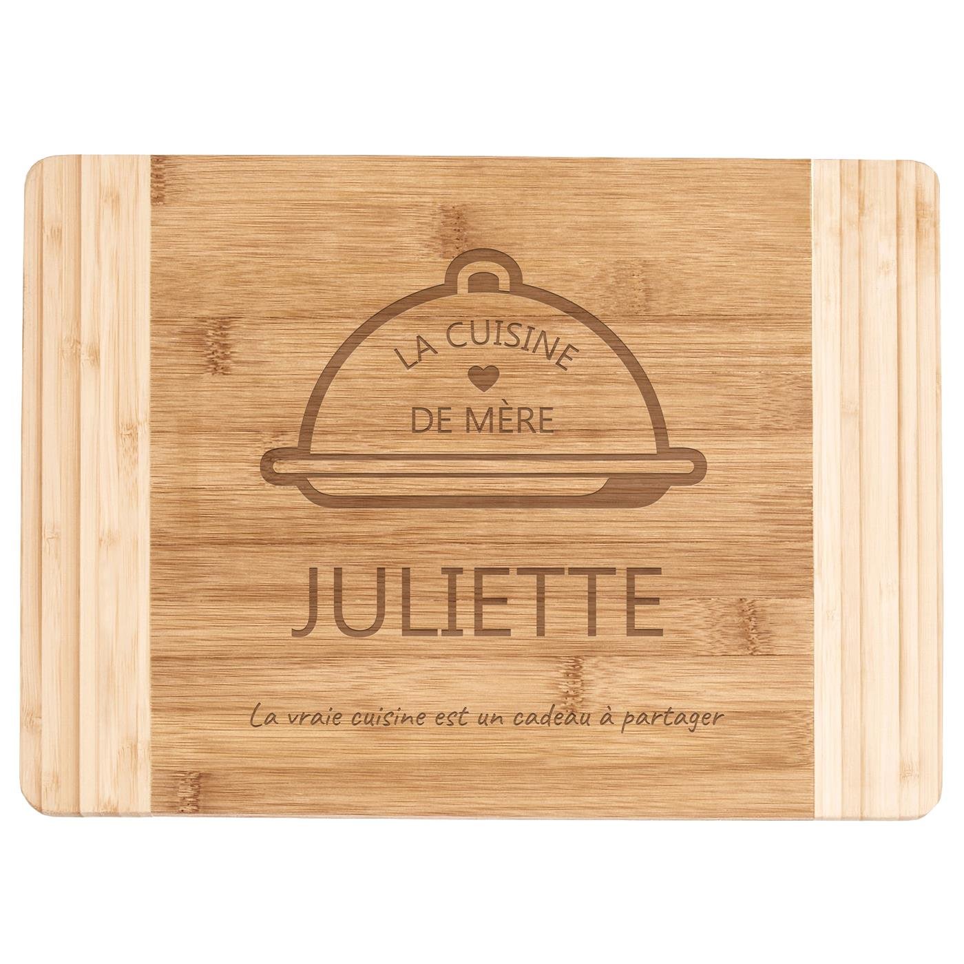 Planche à découper en bois de bambou personnalisée pour la fête des mères