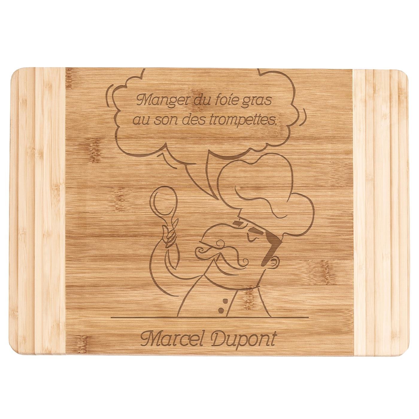 Planche à découper en bois de bambou avec gravure pour l'anniversaire d'un ami