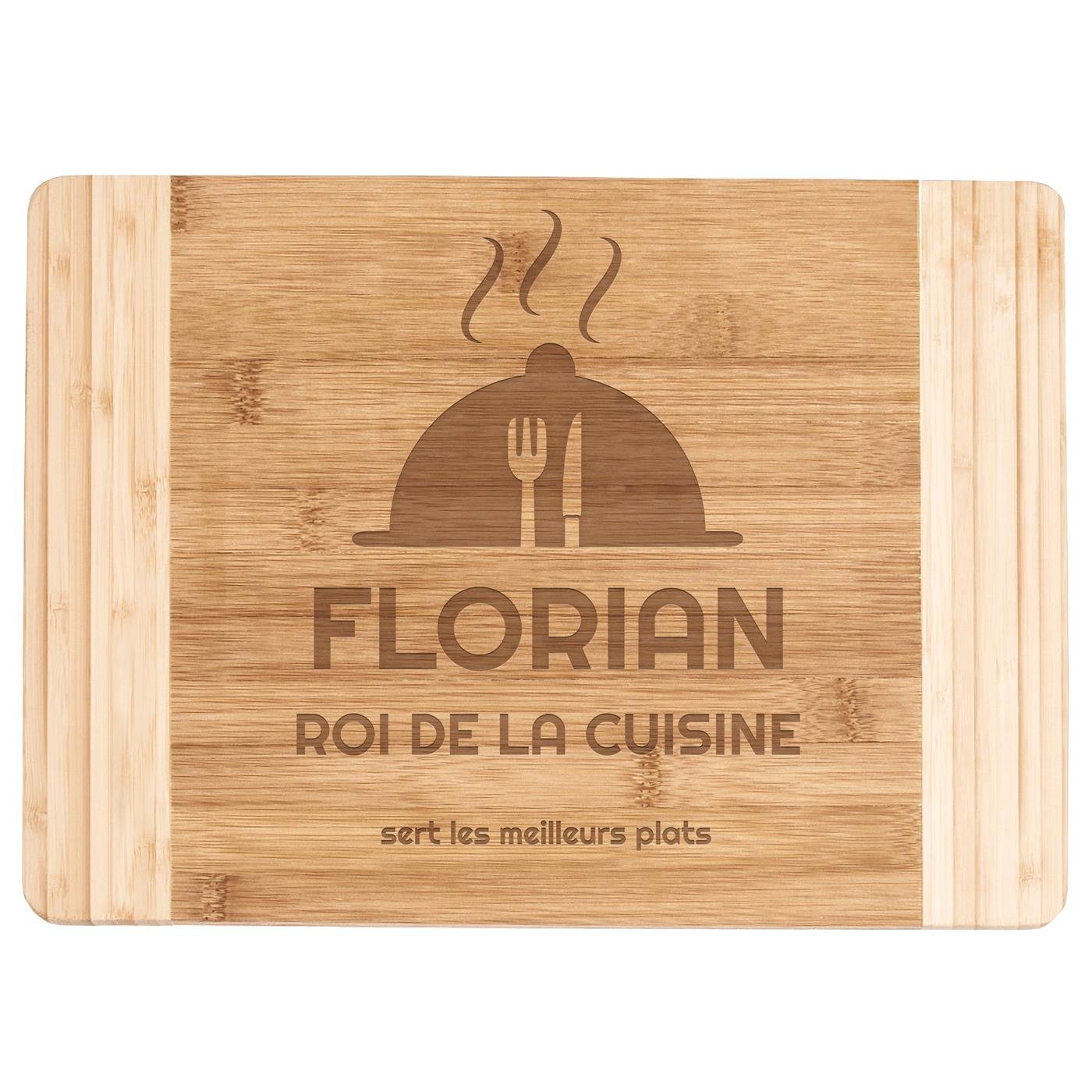 Planche à découper en bois de bambou avec gravure pour la fête des pères