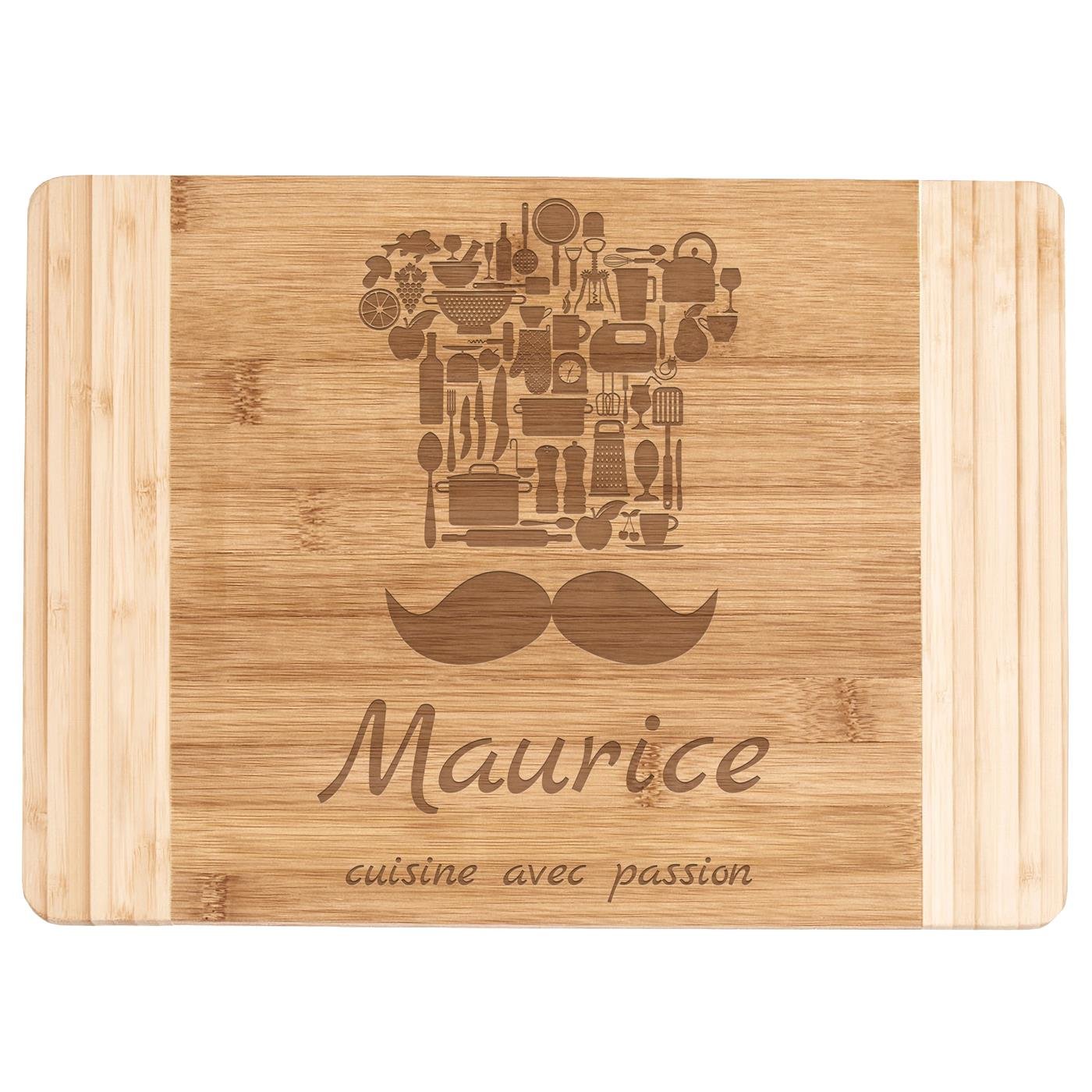 Planche à découper en bois de bambou personnalisée pour l'anniversaire de papa