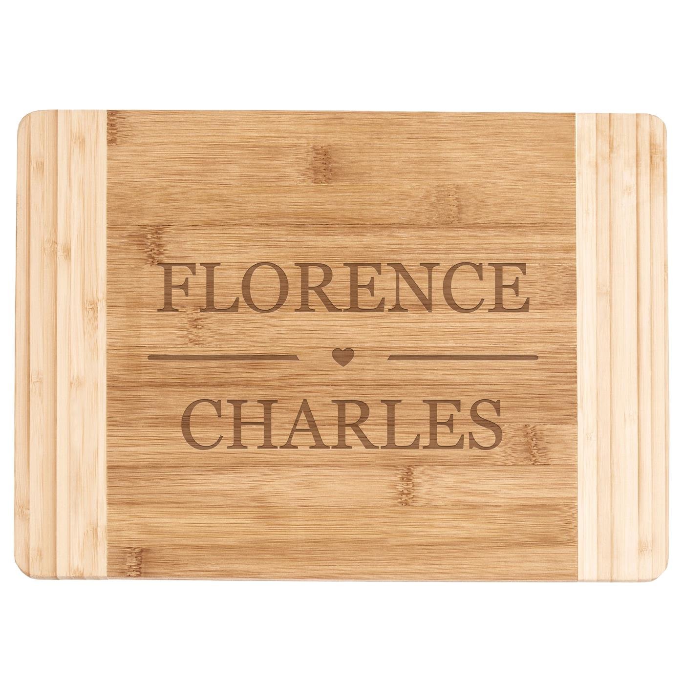 Planche à découper en bois de bambou avec gravure pour elle et pour lui