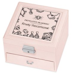 Coffret à bijoux rose personnalisé pour l'anniversaire d'une belle-mère