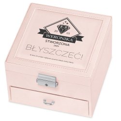 Coffret à bijoux rose personnalisé pour une sœur pour son 25e anniversaire