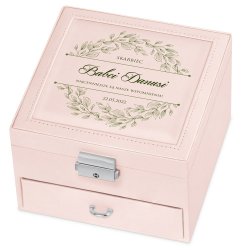 Coffret à bijoux rose avec impression pour l'anniversaire de mamie