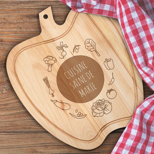 Planche à découper en forme de pomme personnalisée pour elle pour son anniversaire