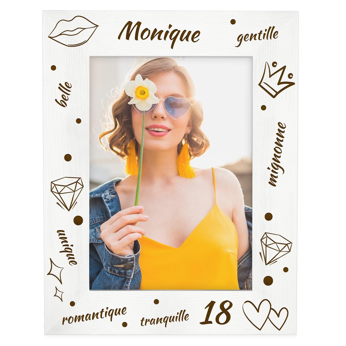 Cadre photo personnalisé en bois pour copine pour ses 18 ans