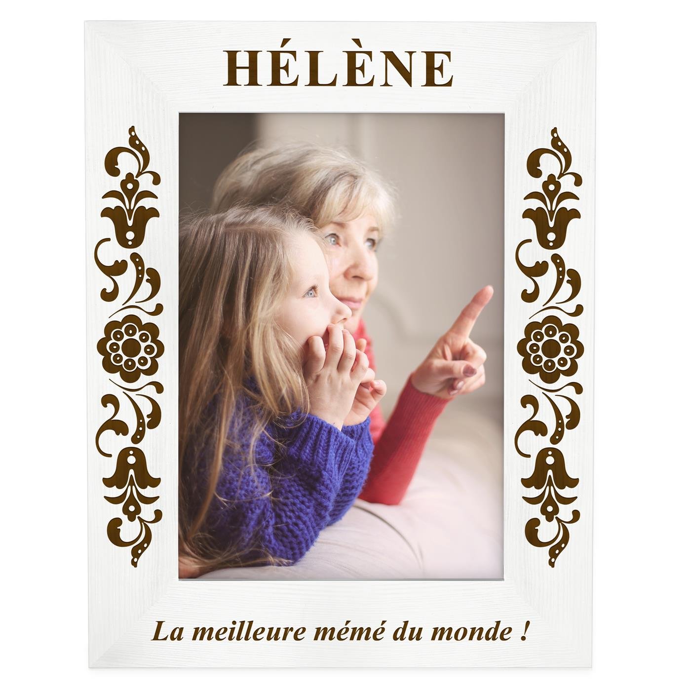 Cadre photo personnalisé en bois pour grand-mère 