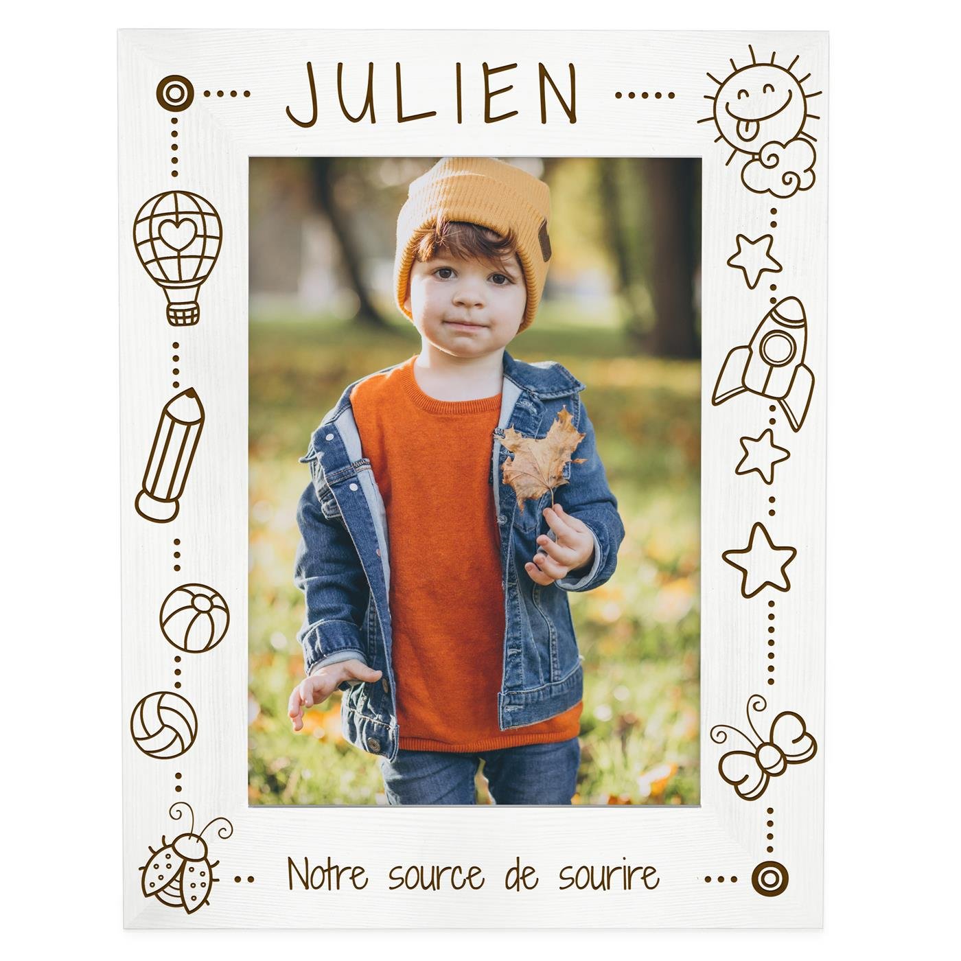 Cadre photo personnalisé en bois pour garçon pour anniversaire