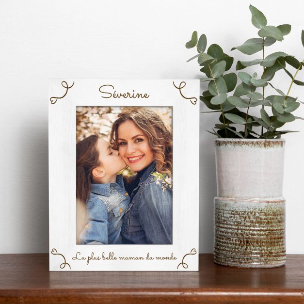 Cadre photo personnalisé en bois pour la meilleure maman
