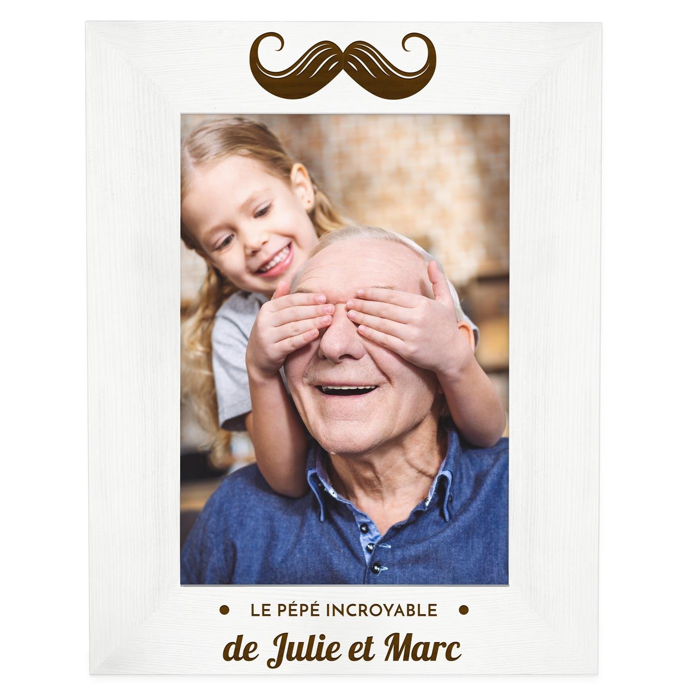 Cadre photo personnalisé en bois pour grand-père 
