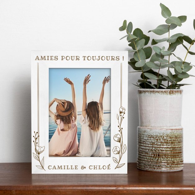 Cadre photo personnalisé en bois pour amie