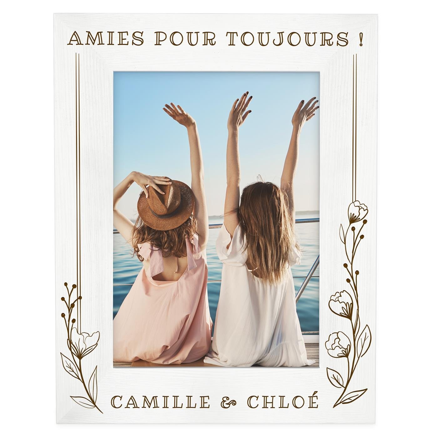 Cadre photo personnalisé en bois pour amie