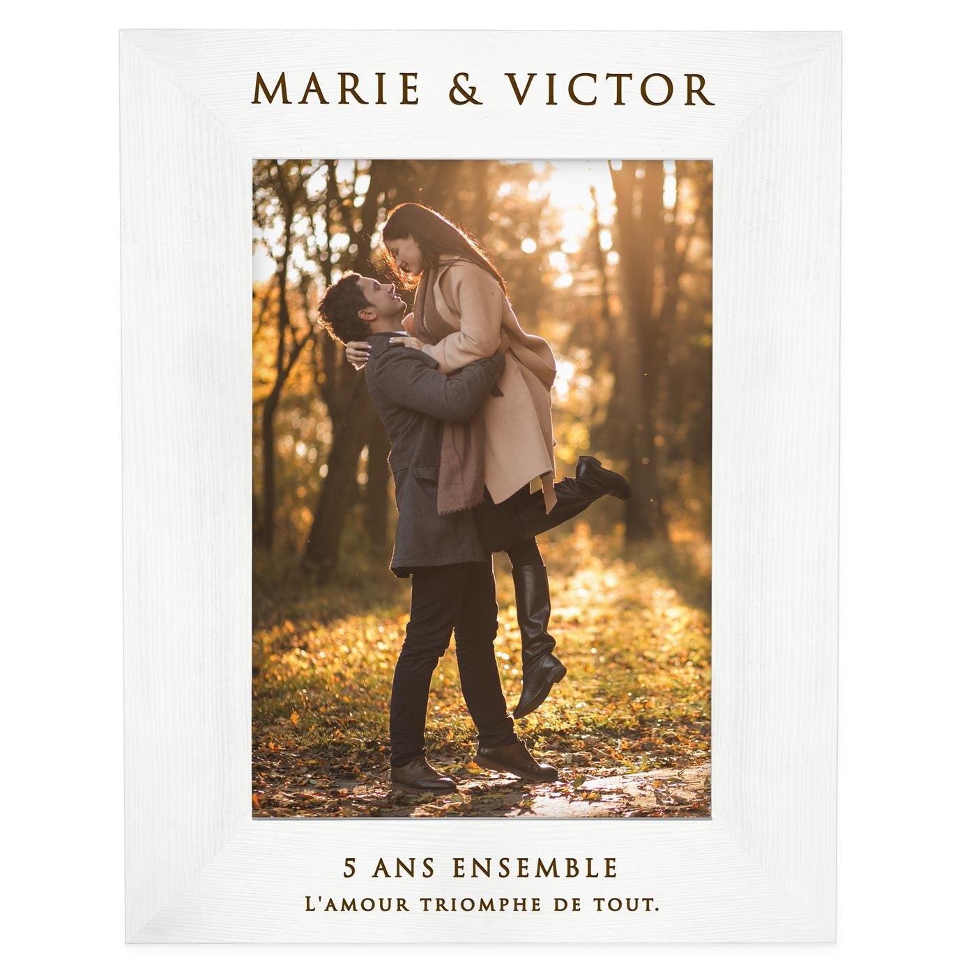 Cadre photo personnalisé en bois pour amis pour anniversaire de mariage
