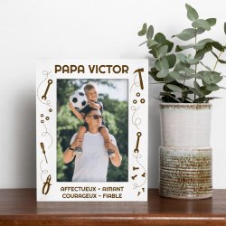 Cadre photo personnalisé en bois pour le meilleur papa