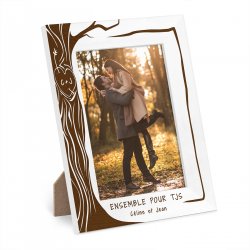 Cadre photo personnalisé en bois pour couple pour la St Valentin