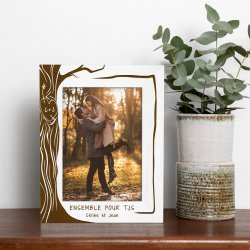 Cadre photo personnalisé en bois pour couple pour la St Valentin