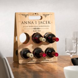 Casier à vin en bois avec impression pour un couple pour 25 ans de mariage