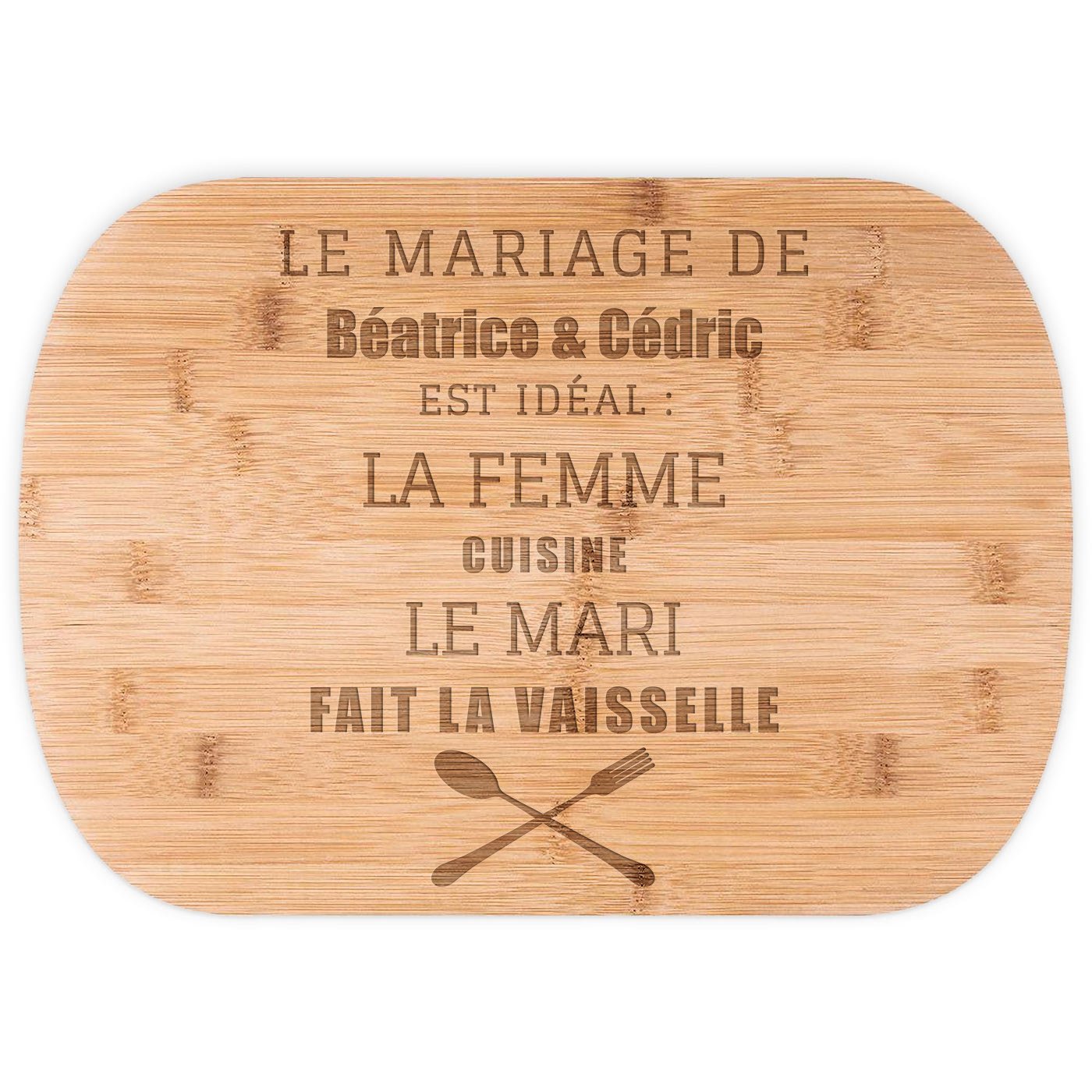 Planche à découper en bambou personnalisée pour parents pour anniversaire de mariage