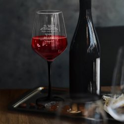 6 verres à vin à pied noir avec gravure pour homme pour 30e anniversaire