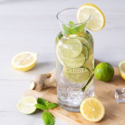 Carafe à eau en verre avec gravure pour elle et pour lui pour une crémaillère
