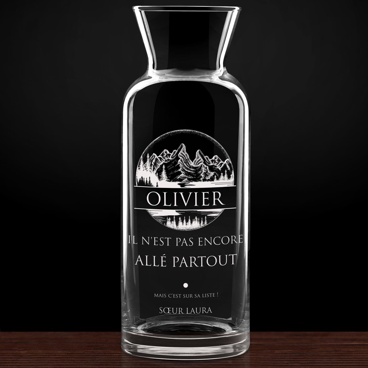 Carafe à eau en verre personnalisée pour l'anniversaire d'un frère