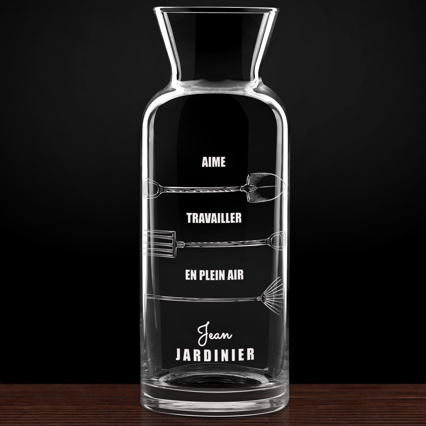 Carafe à eau en verre personnalisée pour l'anniversaire de papy