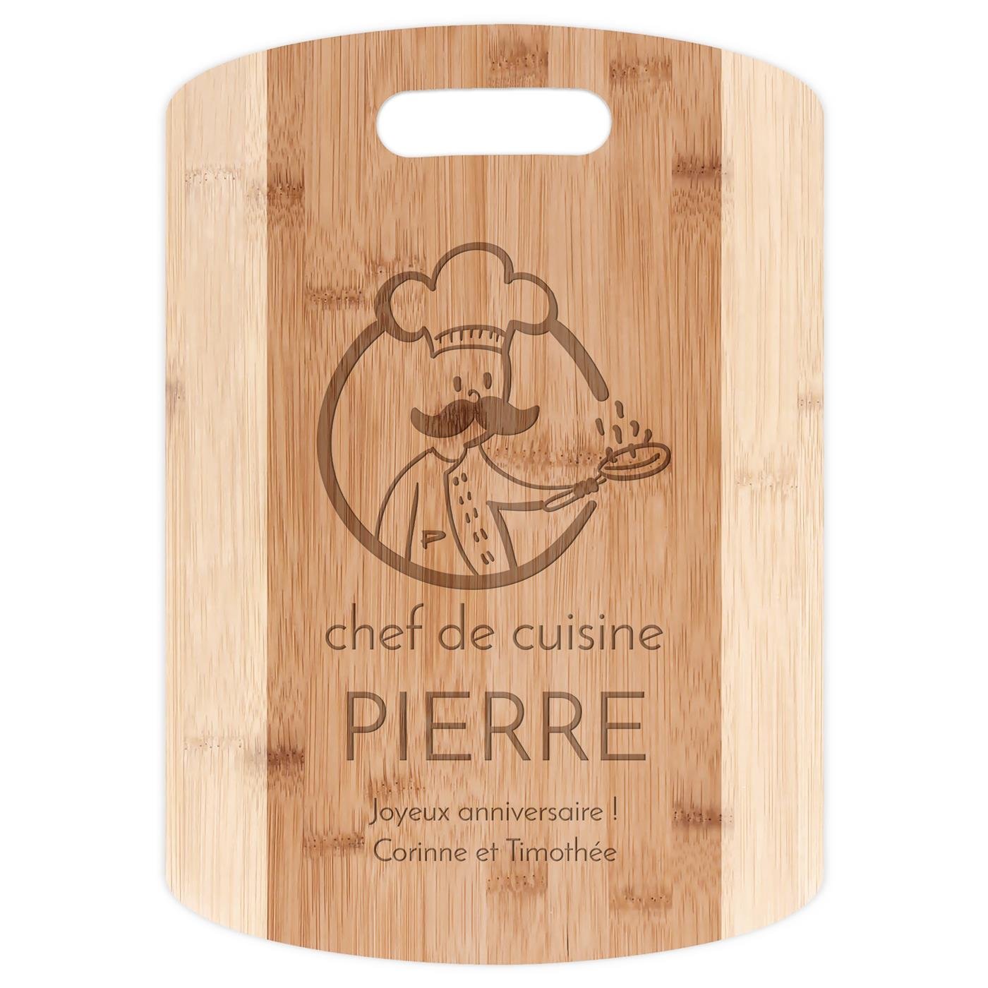 Planche à découper en bambou personnalisable pour l'anniversaire de parrain
