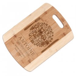 Planche à découper en bambou avec personnalisation pour la fête des pères