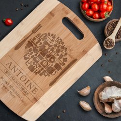 Planche à découper en bambou avec personnalisation pour la fête des pères