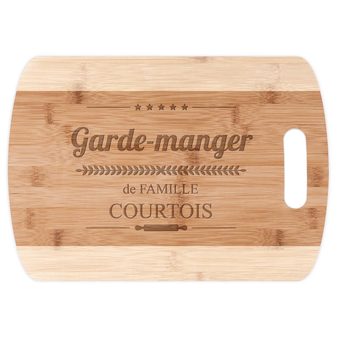 Planche à découper en bambou personnalisable pour des parents pour une crémaillère