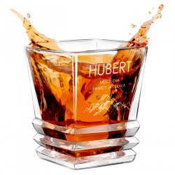 Verre à whisky Geometric avec gravure pour un voyageur passionné de montagnes