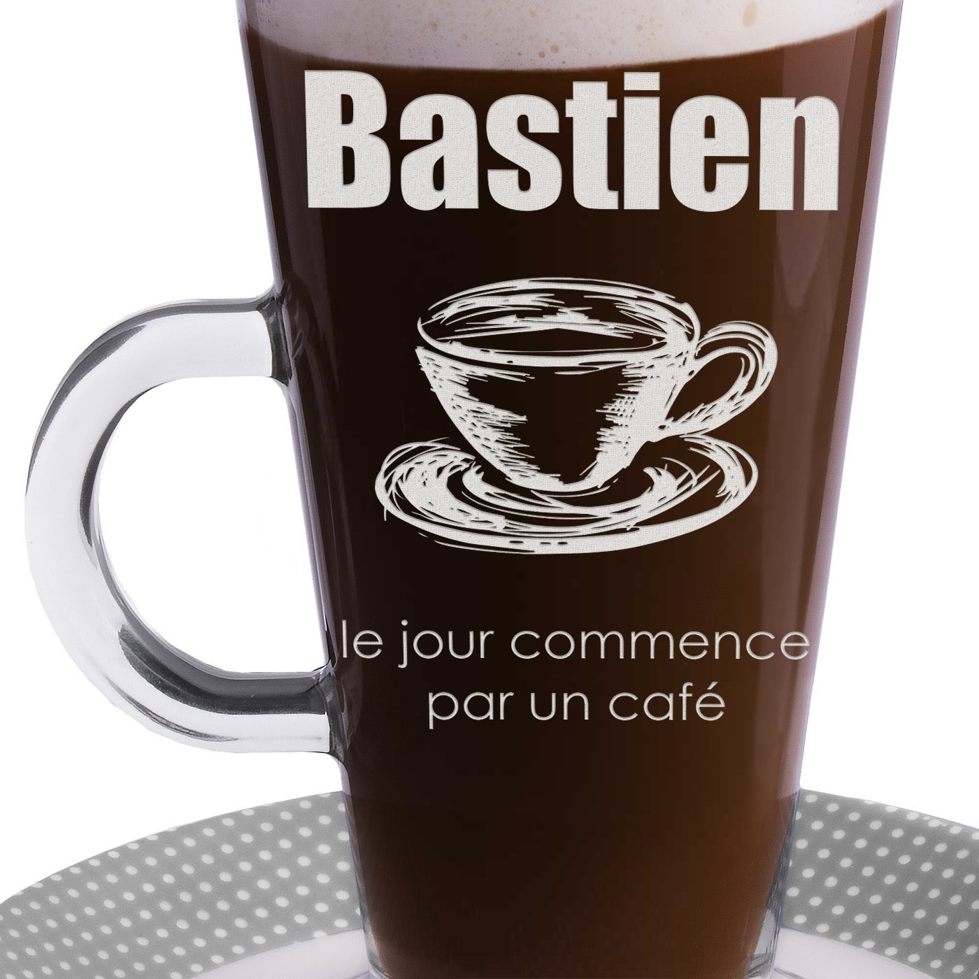 Verre à café avec gravure pour l'anniversaire d'un homme