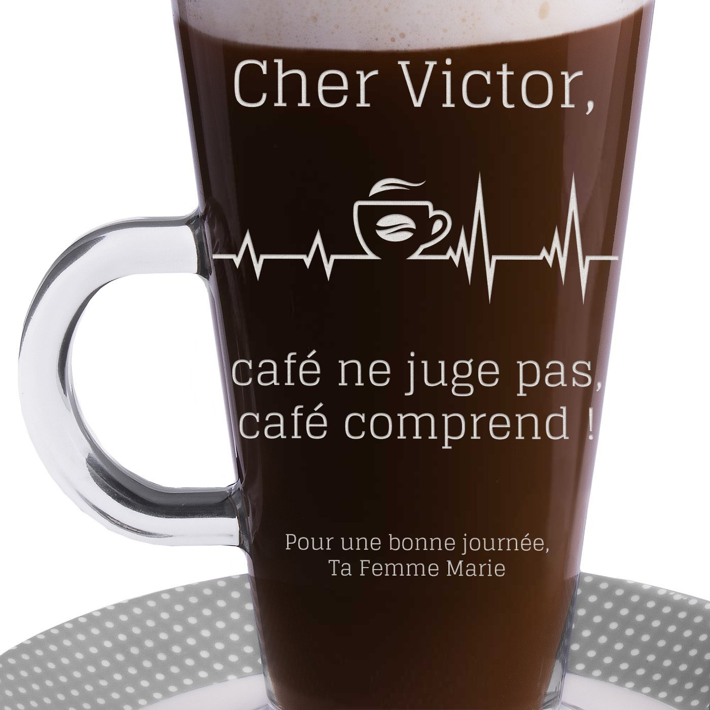 Verre à café personnalisé pour un mari pour l'anniversaire de mariage