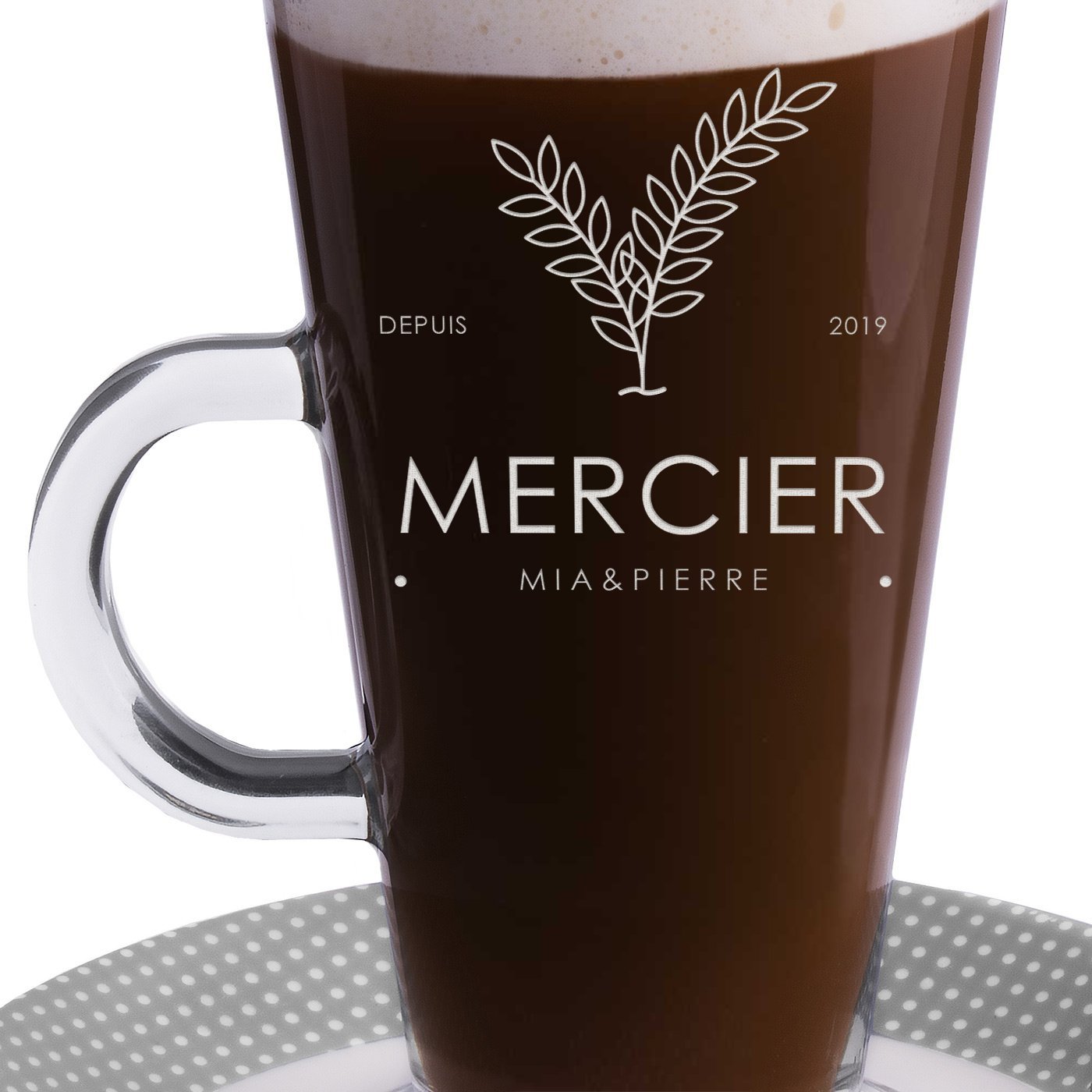 Verre à café avec gravure pour parents pour l'anniversaire de mariage