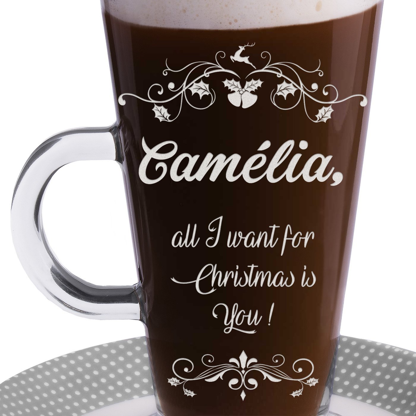Verre à café personnalisé pour une femme pour Noël