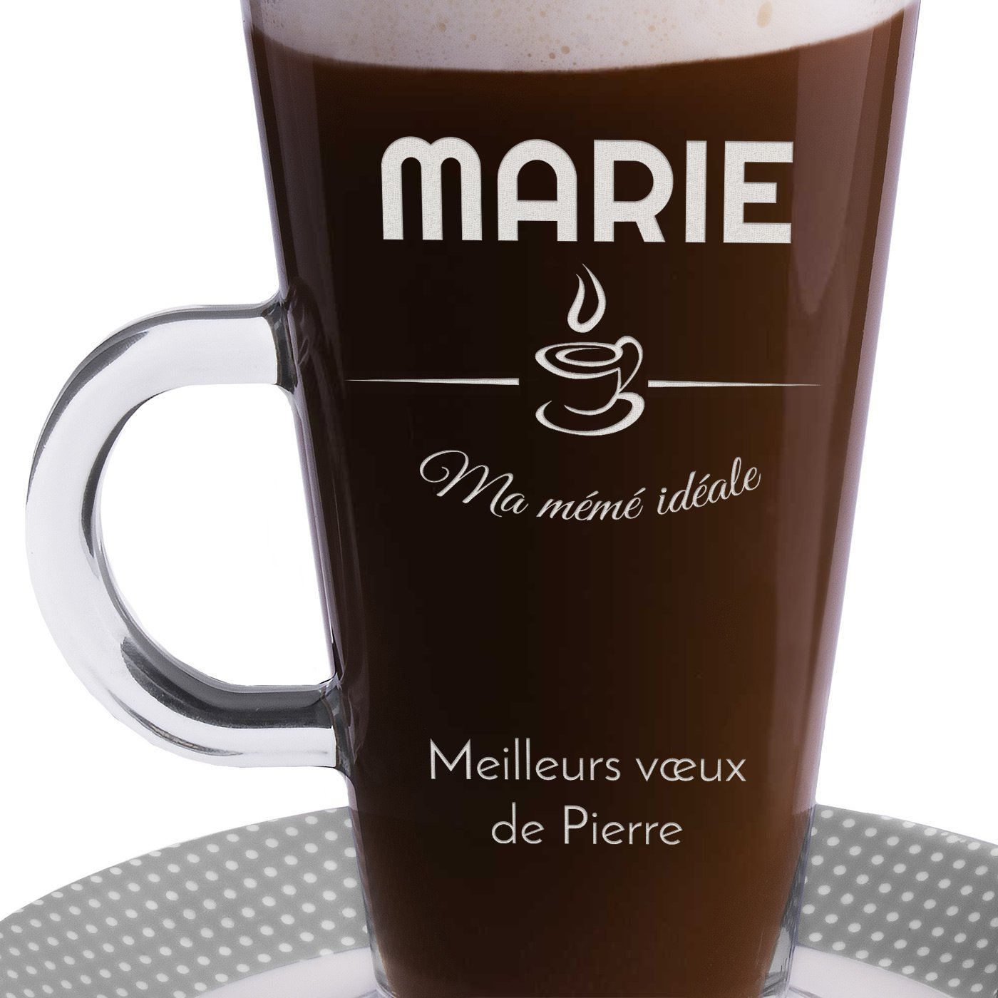 Verre à café avec gravure pour la fête des grands-mères